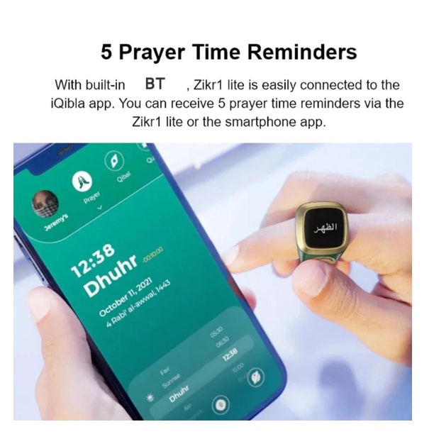 Tasbih Digital Zikr Ring Zikr1 Lite Smart Ring Tasbeh Iqibla Zikir Tasbih Wirid Sholat