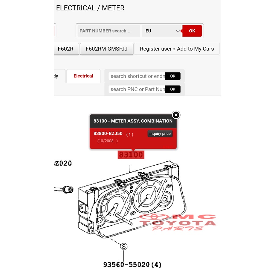 Speedometer Assy Avanza Type S 83800-BZJ50