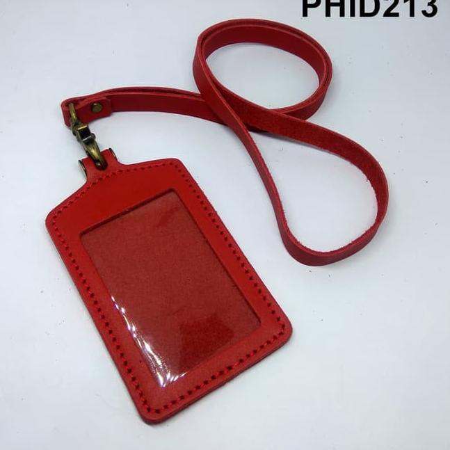 

바 nametag ID card kulit asli merah - MURAH Update !!