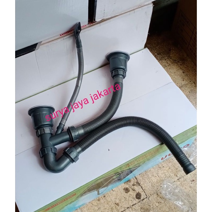 Pipa pembuangan kitchen sink 2 lubang / Pipa kitchen sink 2 lubang