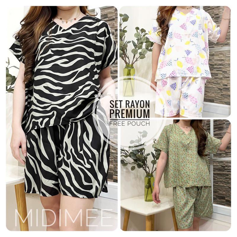 Setelan Piyama Premium Kekinian  / Baju Tidur Wanita Set Rayon Viscose