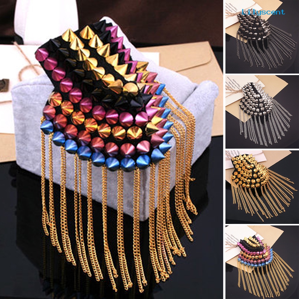 [LS] Bros Bahu Jumbai Perhiasan Punk Vintage Fringe Epaulette Decor