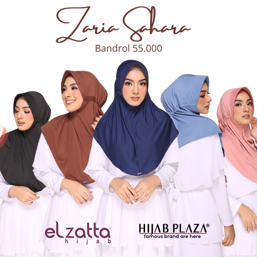Jilbab Instan Bergo Elzatta Zaria Sahara Jilbab Serut Belakang