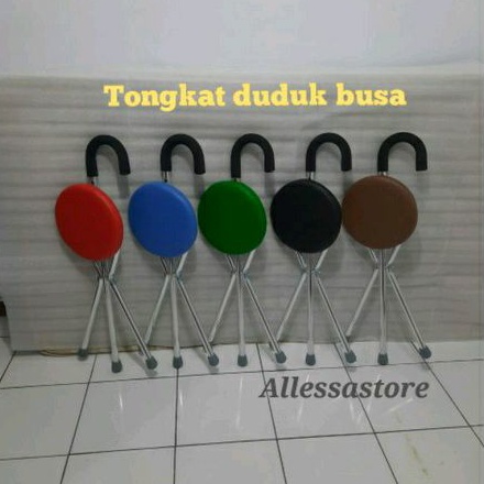 tongkat duduk lipat kursi sholat empuk pakai busa