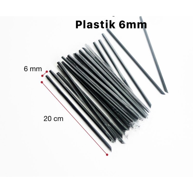 Sedotan Steril 6mm x 20cm Sedotan Bungkus Plastik Murah Ecer Sedotan Higienis