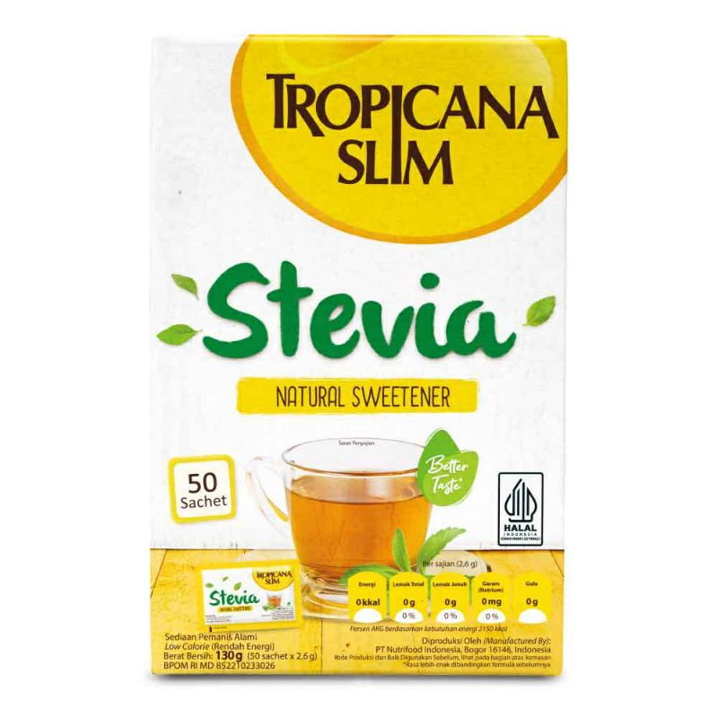 

Trooicana Slim Sweetener Stevia 50 Sachet - Pemanis Alami Untuk batasi Gula