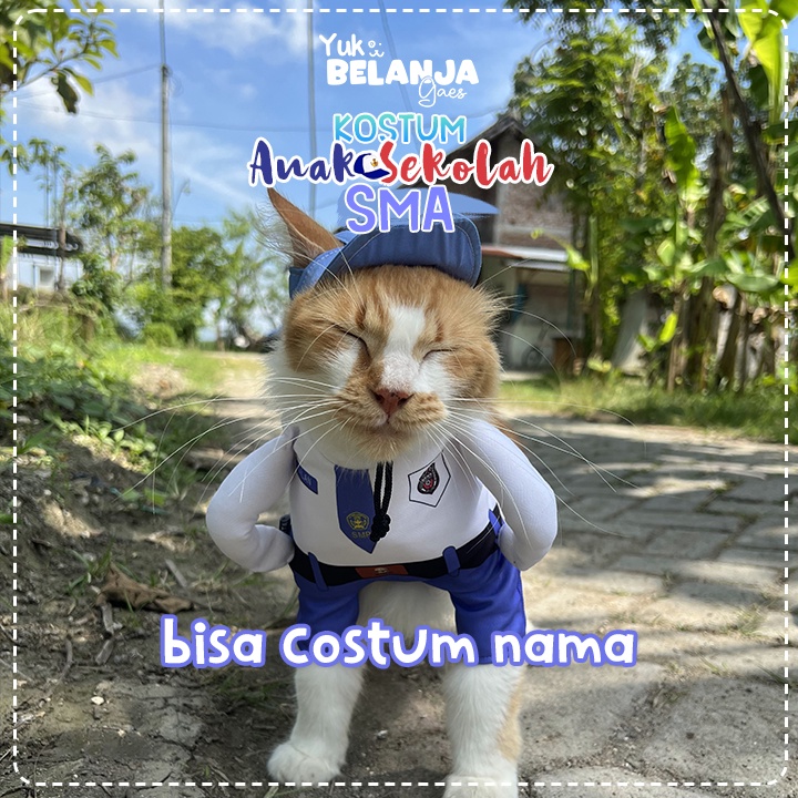 Baju Kucing Bahan Poliester Kostum Anak Sekolah SMA Tank Series Terlucu Baju Kucing anjing kelinci Lucu murah Size XS-XL / Yuk Belanja Gaes!