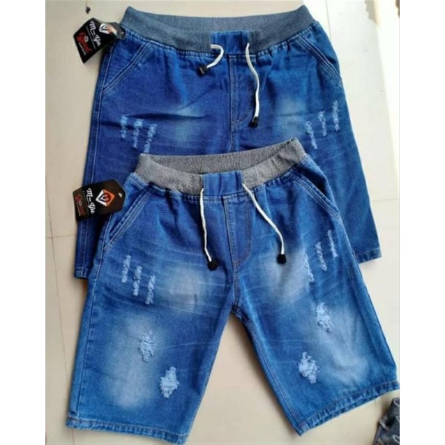 Celana pendek jeans riff sobek/ celana pendek jeans model sobek