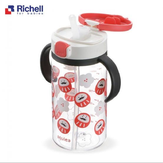 Richell Aqulea Clear Straw Bottle Mug 320 Ml(New)