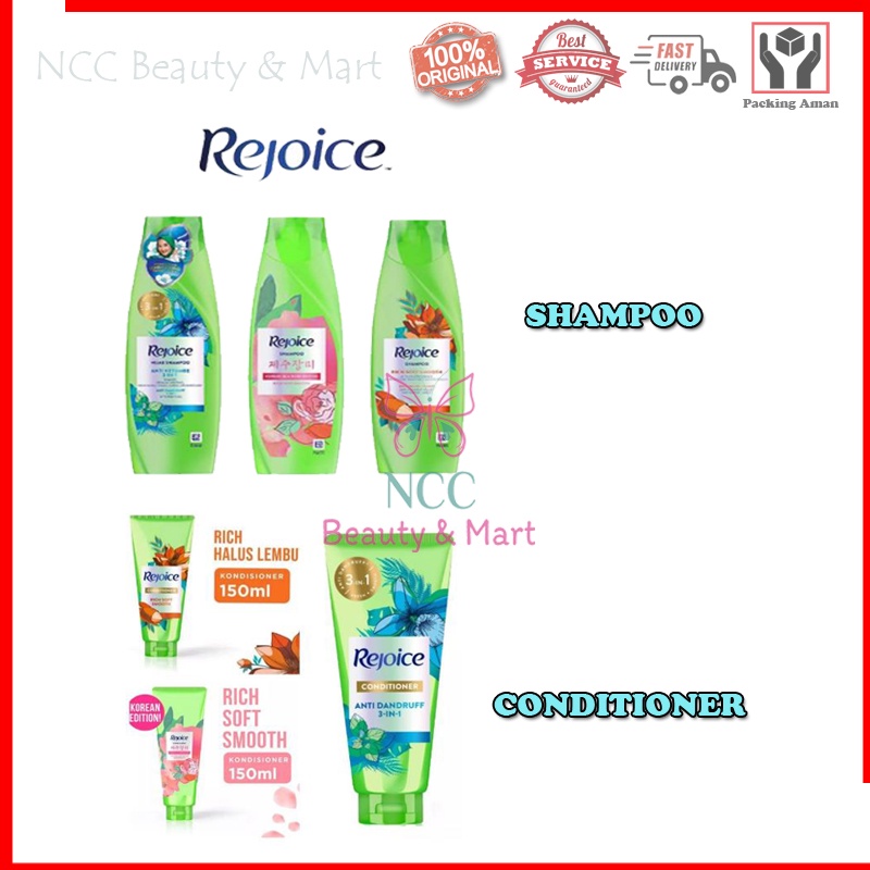 * NCC * Rejoice Shampo Conditioner Rambut Sampo Rich Soft Korean Jeju Anti Ketombe Shampoo Kondisioner