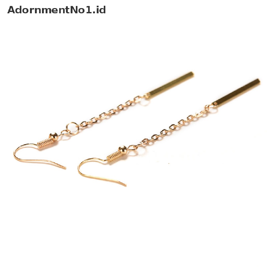 [AdornmentNo1] Fashion Perhiasan Wanita Berlapis Emas Panjang Menjuntai Drop Chain Hook Earrings Ear Stud [ID]