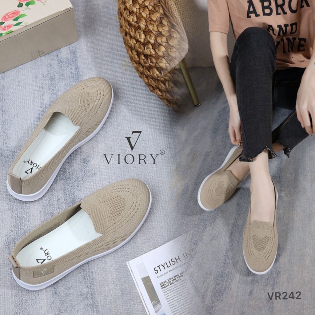 VIORY Sepatu FlyKnit Flat Shoes #VR242