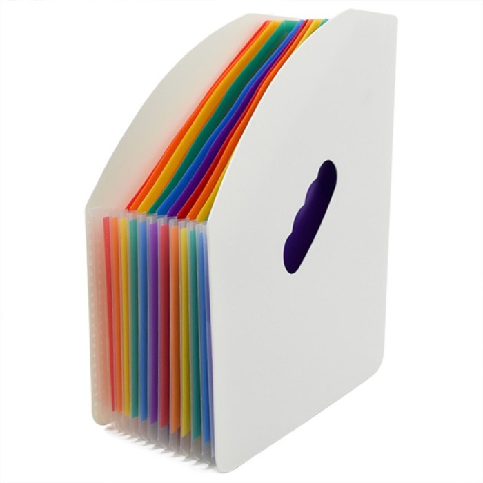 

Box File 13 Sekat File Folder Stand Expanding Dokumen Map Organizer Tempat Meja - 12P Putih