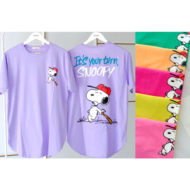 kaos ryuka oval/kaos oval snoopy