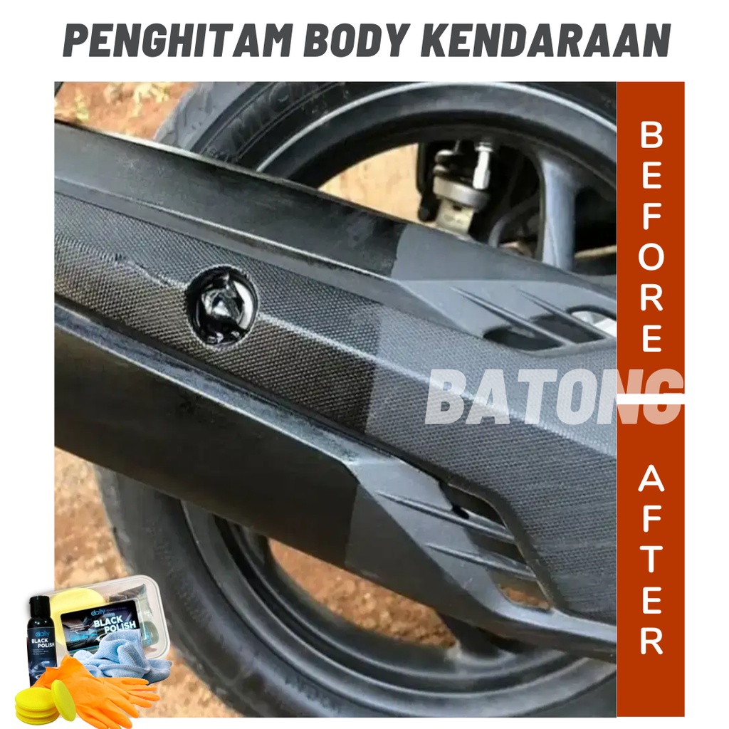 Produk Pengitam Body Kendaraan Motor dan Mobil Poles Body Black Polish Cairan Penghitam Permanen Premium