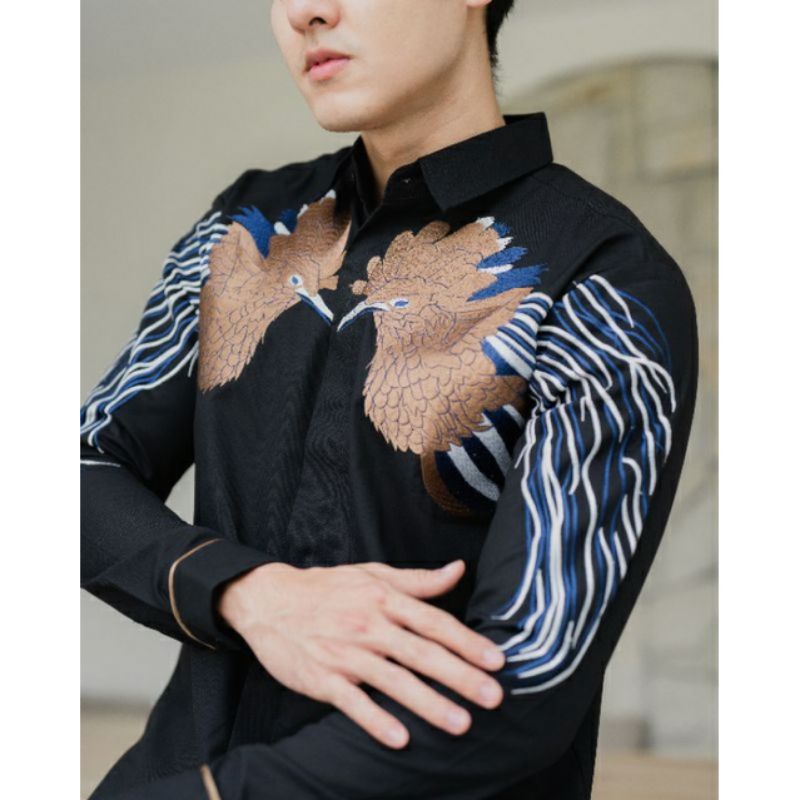 Kemeja Pria Bordir NUC.ID | SADEWA (Hitam)