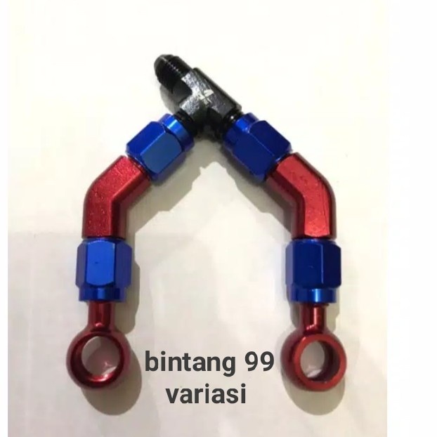 Srmu Banjo Cabang / Sambungan Selang Rem Ke Kaliper 4P / 4 Piston 2 Pin