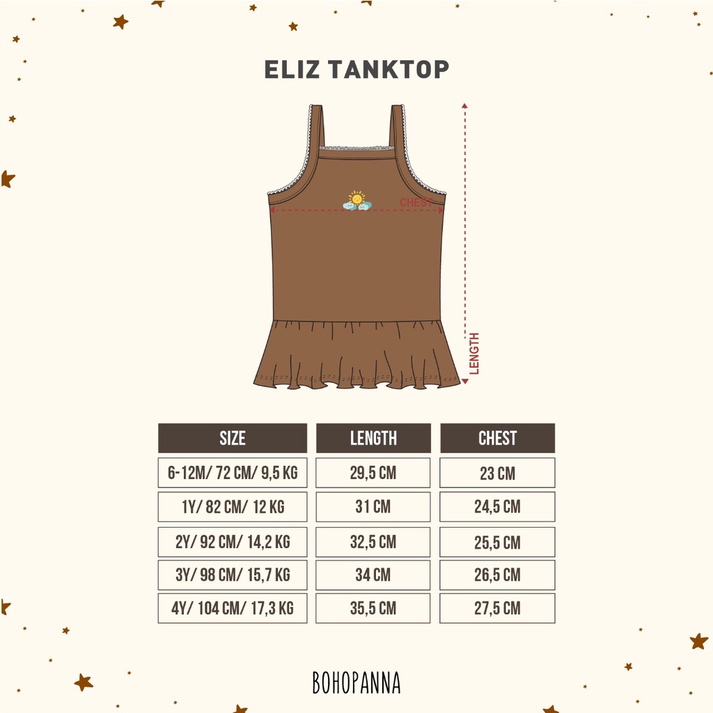 Bohopanna Eliz Tanktop 6M-4Y Tanktop Reeb / Atasan Kutung Reeb Bordir Fashion Anak Perempuan