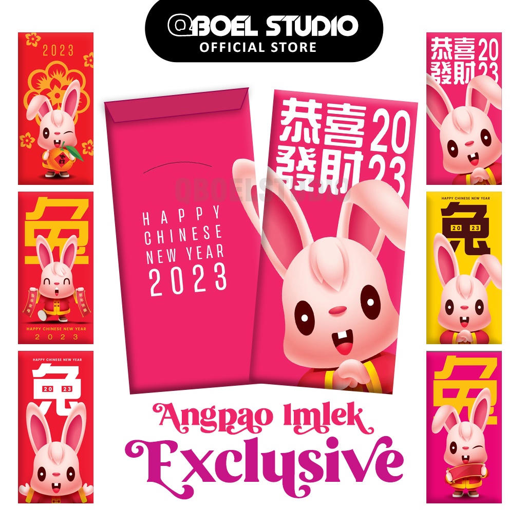 

(8 pcs) Amplop / Angpao Imlek Exclusive Kelinci Unik Lucu Mewah