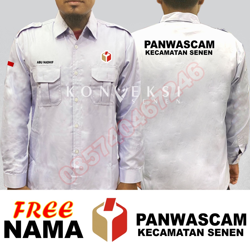 kemeja panwaslu baju panwaslu KEMEJA PANWASCAM baju PANWASCAM seragam PANWASCAM Pdh PANWASCAM kemeja kerja PANWASCAM