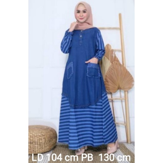 Gamis Wanita  Remaja Motif Salur Gamis Wanita Gamis  Anak Tanggung