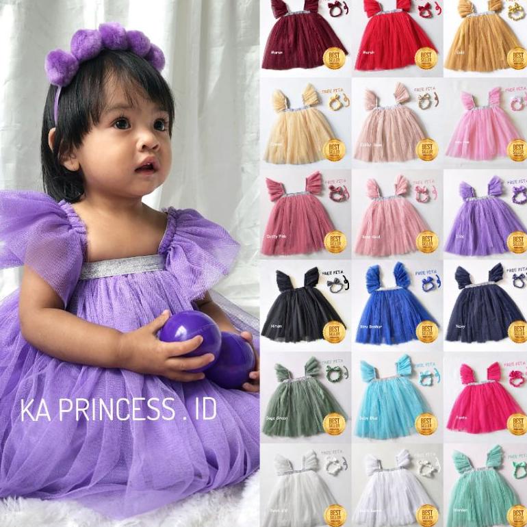 Gaun Pesta Anak Perempuan 1 Tahun Import Warna Lilac Rok Tutu Anak Cewek 12 - 18 Bulan Sage Dress Pe