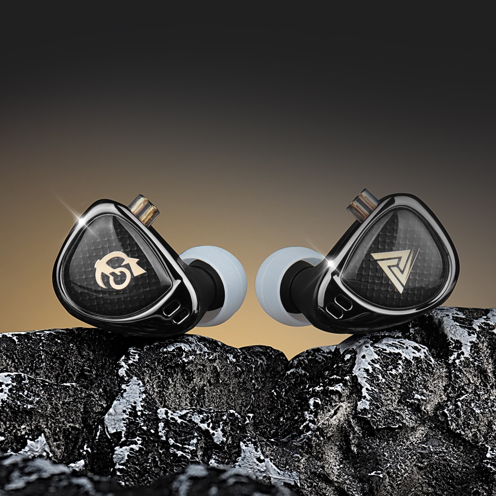 Qkz x HBB Khan 2d Driver HiFi Earphone In Ear Monitor IEM 3D Printed Shell Lepas Pasang OFC 0.75mm Kabel 2pin Untuk Audiophile