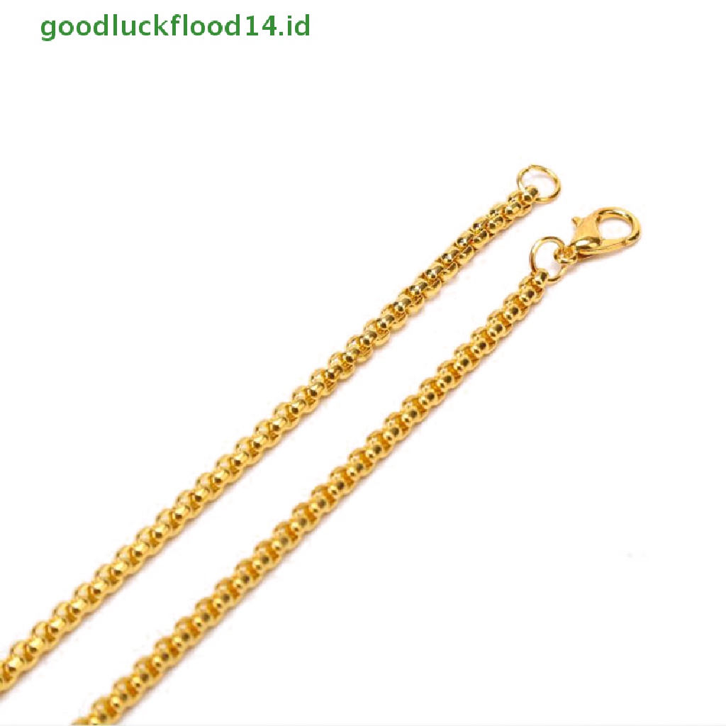 [GOOGFOUR] Fashion 3MM Stainless Steel Keel Rantai Kalung Pria Wanita Kalung Perhiasan Hadiah [TOP]