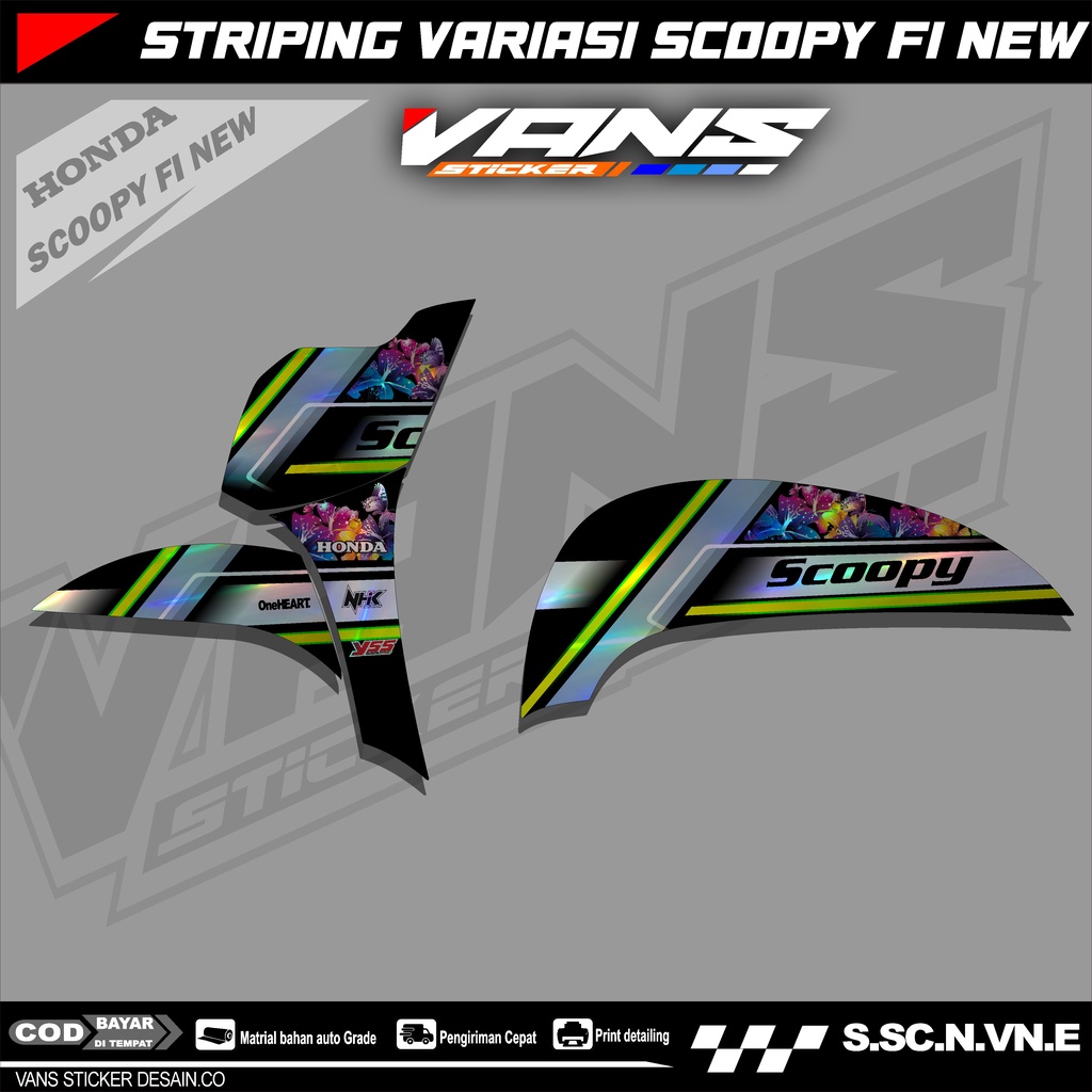 Striping scoopy fi new ,2017 2018 2019 2019 - sticker lis variasi motor scoopy fi