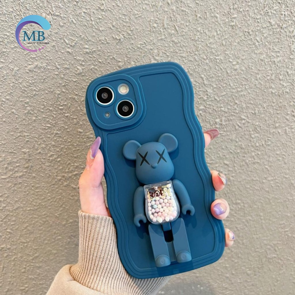 BK SOFTCASE SILIKON WAVE WAVY GELOMBANG WARNA STAND 3D KARAKTER FOR XIAOMI REDMI NOTE 10 11 12 PRO POCO M3 PRO MB4177