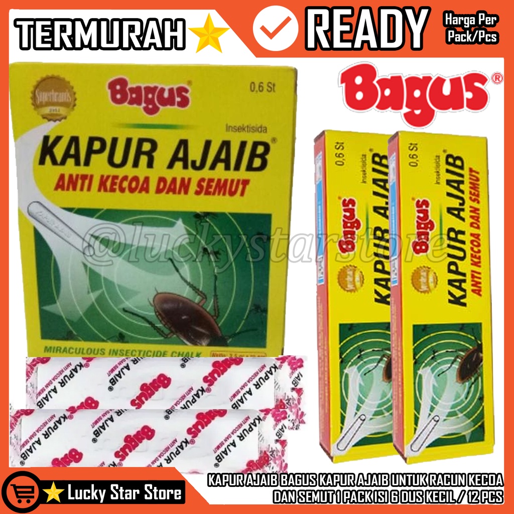 Bagus Kapur Ajaib 1 Kotak Kecil Isi 2 Buah Racun Kecoa Semut Kapor Kapoer Kapoor Serangga Kecoak Ham