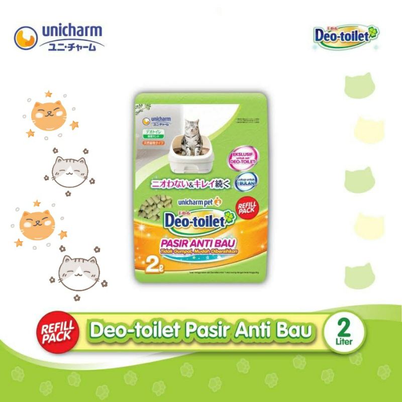 Unicharm Pet - Deo Toilet - Pasir Kucing Anti Bau - 2 Liter