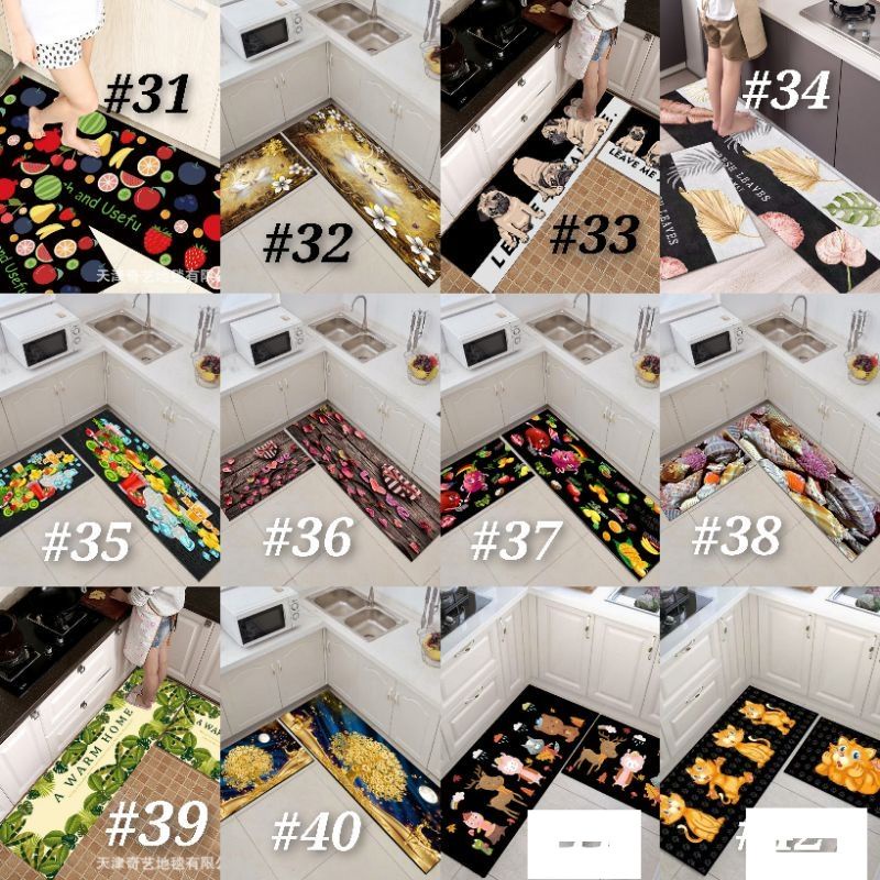 Keset Dapur 2 in 1 Kitchen Floor Mat Keset Kaki Anti Slip Keset Dapur Keset Kaki Keset Kamar Mandi