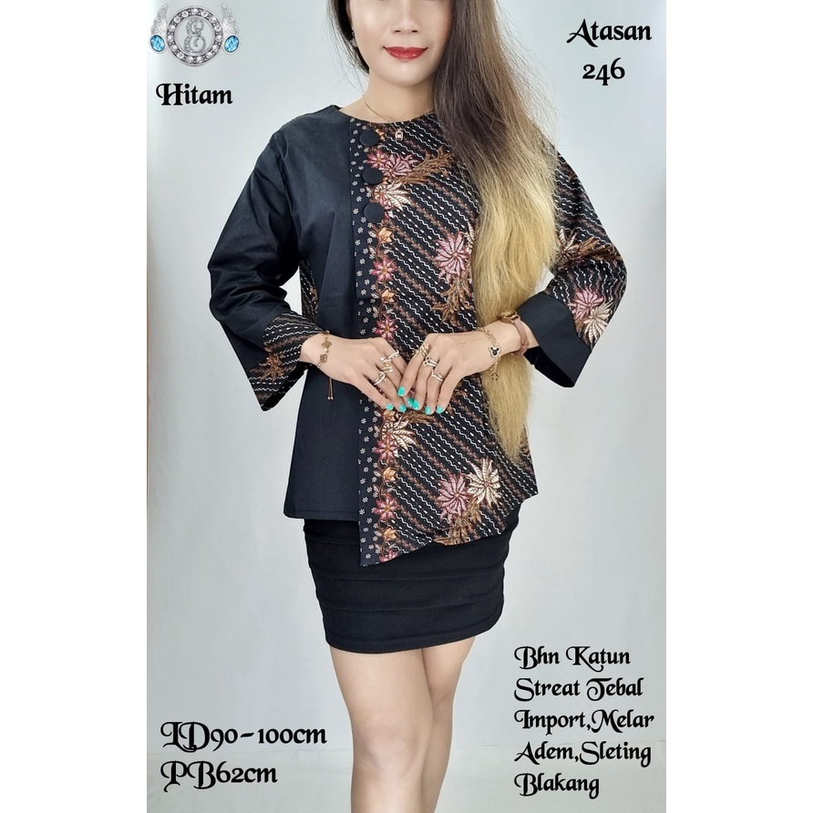 Atasan Wanita Batik 246 detail keterangan ada digambar import kualitas import brt 250gram