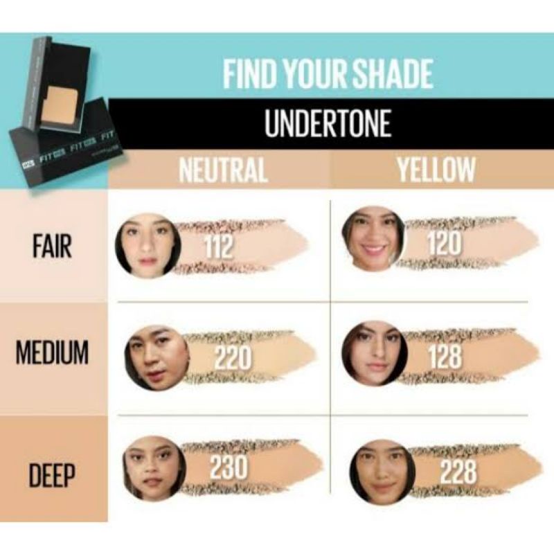 maybelline fit me powder foundation, original 100%