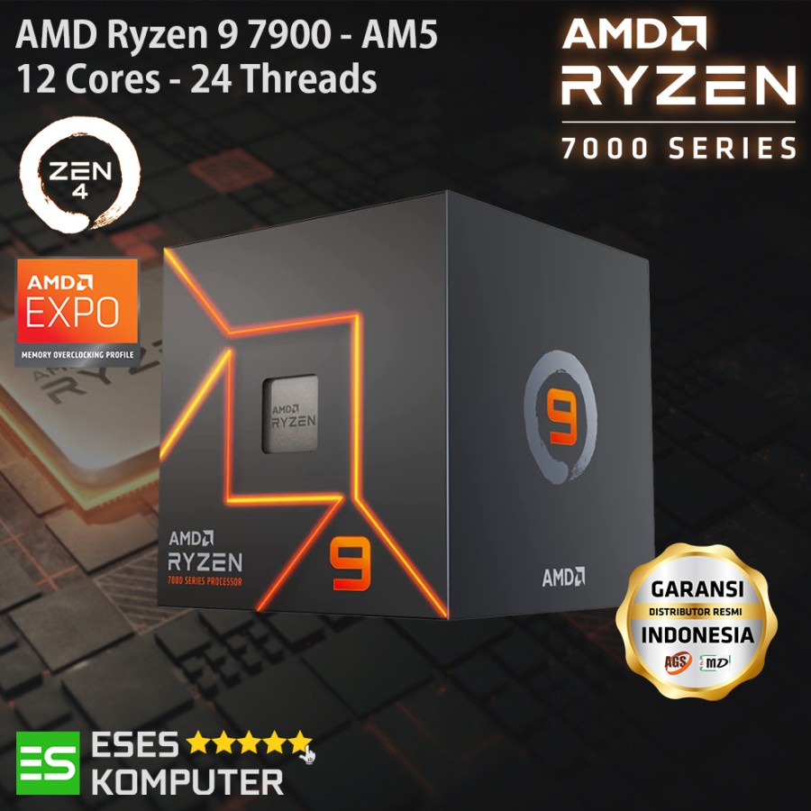 Processor AMD Ryzen 9 7900 3.7GHz Up To 5.4GHz 12-Core AM5 | Zen 4