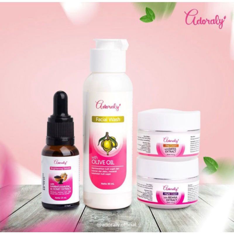 ADORALY SKINCARE Ori BPOM- kosmetik alami Pemutih pengilang flek dan jerawat