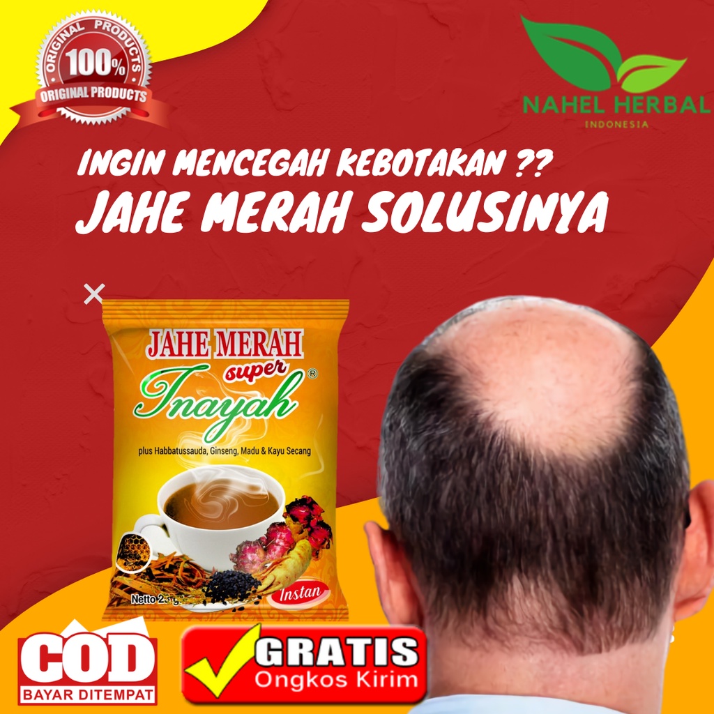 Obat Pemanjang Rambut Paling Cepat Dalam 1 Minggu Pria Wanita Alami - Jahe Merah Super Bubuk Sachet 