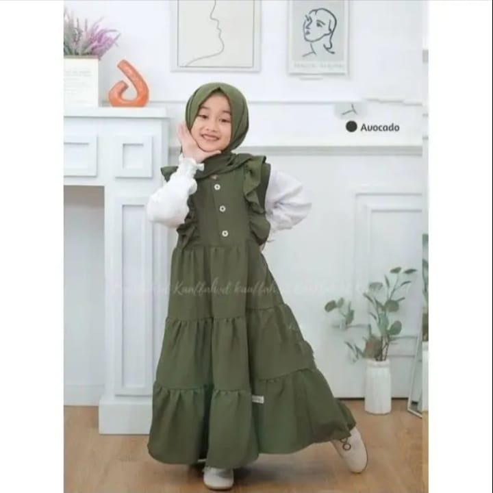 Gamis Anak Perempuan Muslim Zayda Dress Anak Zayda Usia 1-12 Tahun Bahan Premium