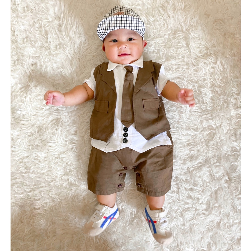 AARON / 3 layers / TRUCK Tuxedo Baju Pesta babeebabyshop Jas Jumper Dasi bayi anak Lucu Terlaris Murah