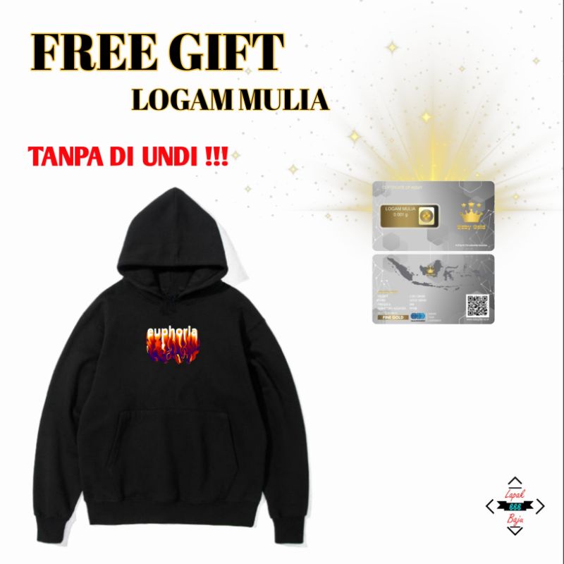 [BISA COD] Bisa Custom Design Suka Suka/ Hoodie Euphoria Black/ Hoodie Fleece Premium /