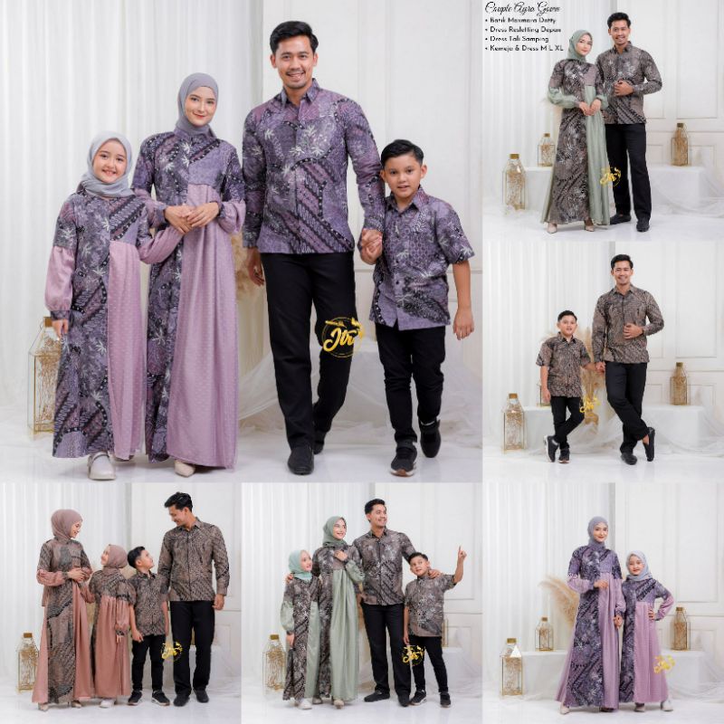 SARIMBIT LEBARAN TERBARU BAJU BATIK COUPLE KELUARGA RAYA SERIES / SET FAMILY GAMIS KELUARGA AYAH IBU ANAK