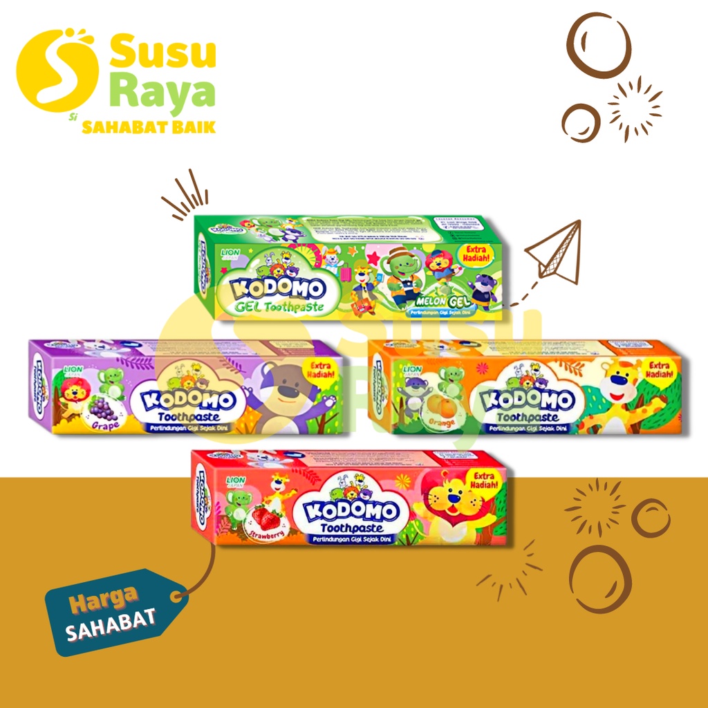 KODOMO PASTA GIGI ODOL TOOTHPASTE GRAPE/STRAWBERRY/MELON/ORANGE 45GR