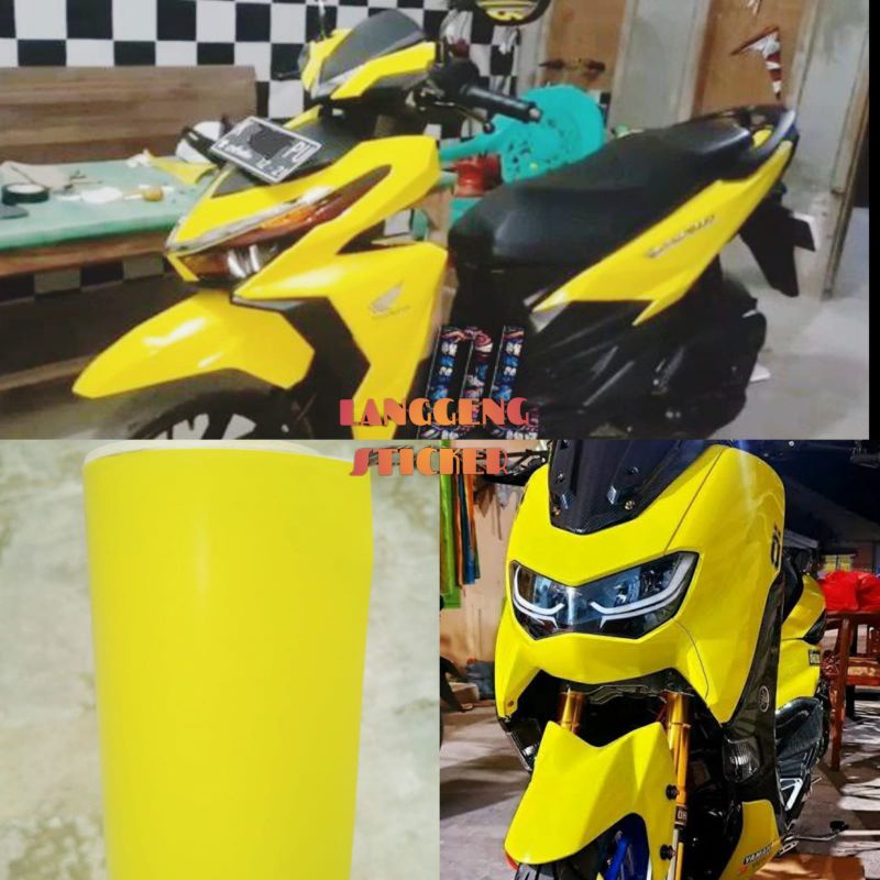Stiker Scotlet Motor Warna Kuning Lemon Sticker Skotlet Kuning Kunyit Scotlite Motor Warna Kuning