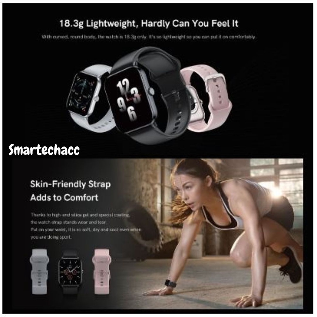 QCY Smart Watch GTC 1.85&quot; TFT Display Heart Rate SpO2 Sports Mode IP68 |Waterproof, GPS, Sleep Monitor|