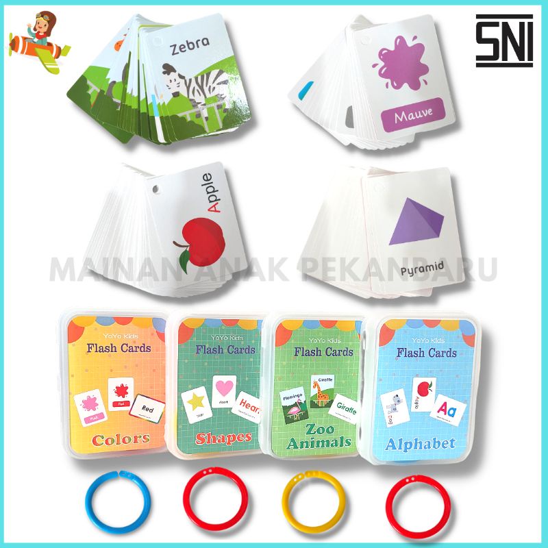 Flash Card Yoyo Kids/Mainan Edukasi Anak Flash Card/Kartu Belajar Anak/Flash Card Huruf Angka
