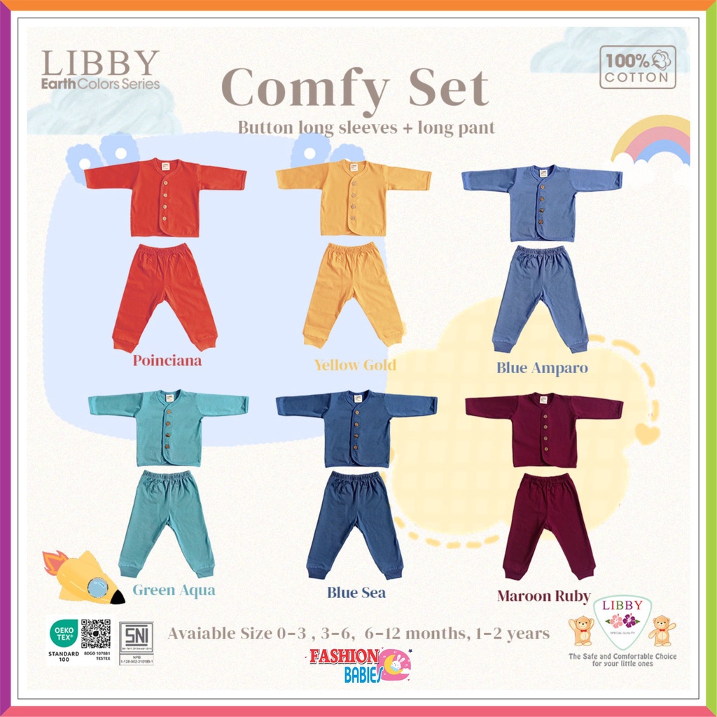 ❤ Fashionbabies ❤ [ TERBARU ] LIBBY COMFY SET SERIES 2 | SETELAN KANCING PANJANG