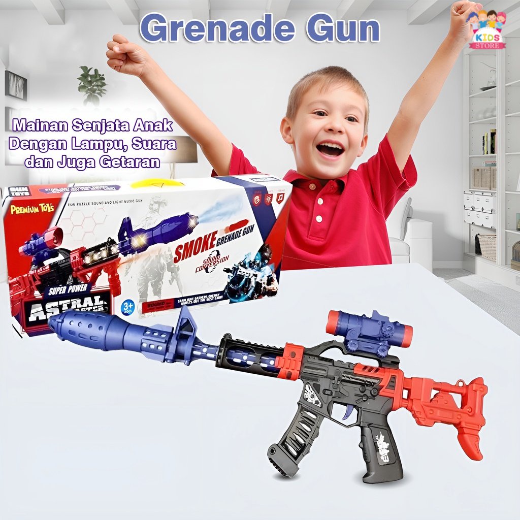 Grenade Gun Toys | Mainan Tembakan Anak Laki Laki Bunyi Dan Nyala Terbaru | Hadiah Ulang Tahun Anak Cowok