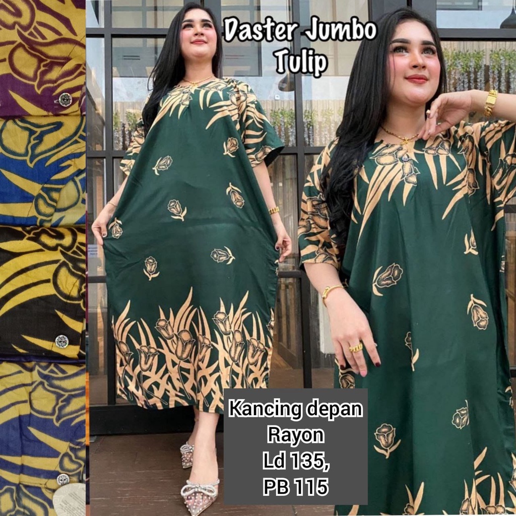 DASTER JUMBO BUSUI KANCING DEPAN KEKINIAN LD 135 CM PB 115 CM COCOK UNTUK HARIAN DIRUMAH RAYON