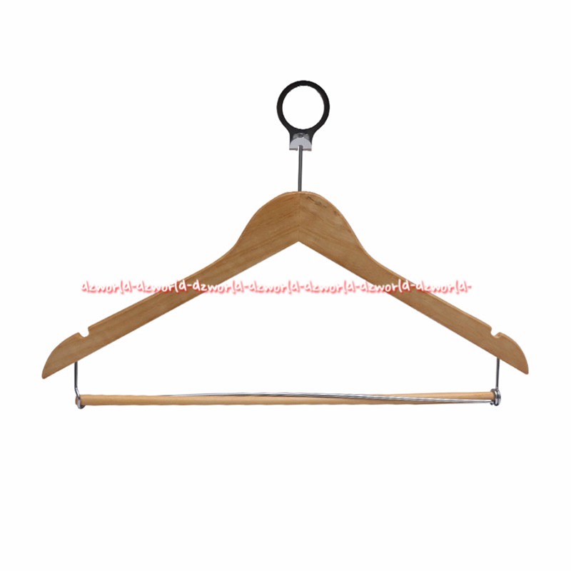 Stora 5pcs Suit Cloth Hanger With Bar Gantungan Baju Jas Blazer Bahan Kayu Dengan Bars Hanger Kayu Bar Warna Coklat